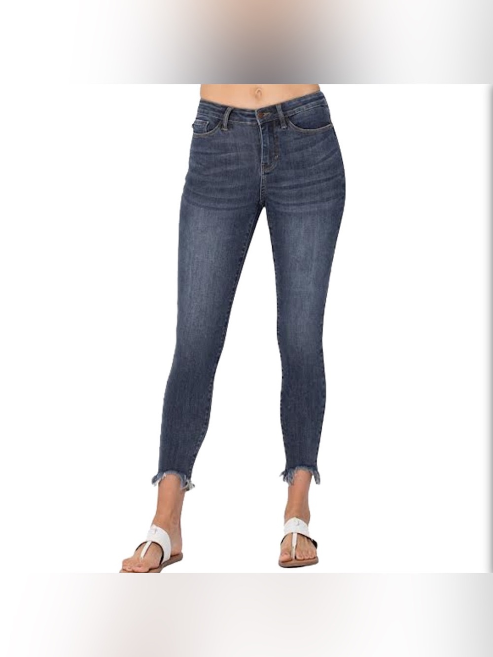 Judy Blue Shark Bite Hem Skinny Fit Jeans - Picture 2 of 16